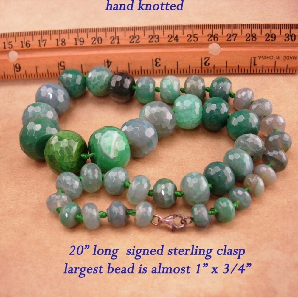 Large Statement Signed Agate Necklace - - image 5